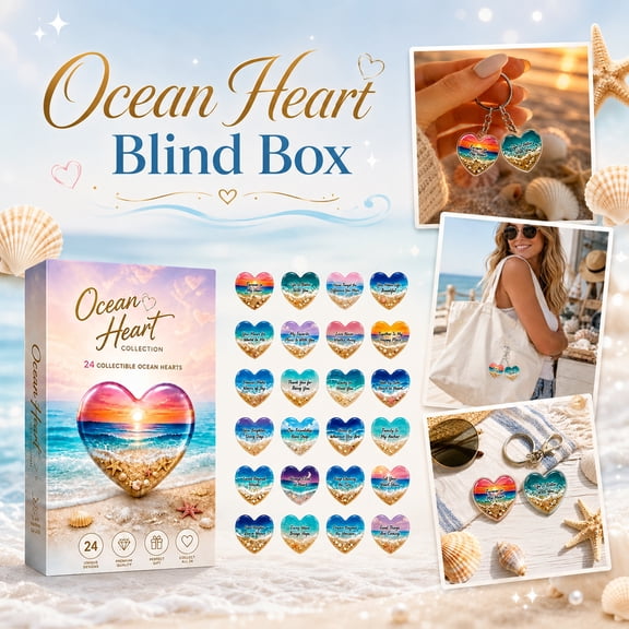 Ocean Theme 2D Acrylic 24Pcs Countdown Blind Box, Sea Life Charms Advent Calendar for Beach Decorations