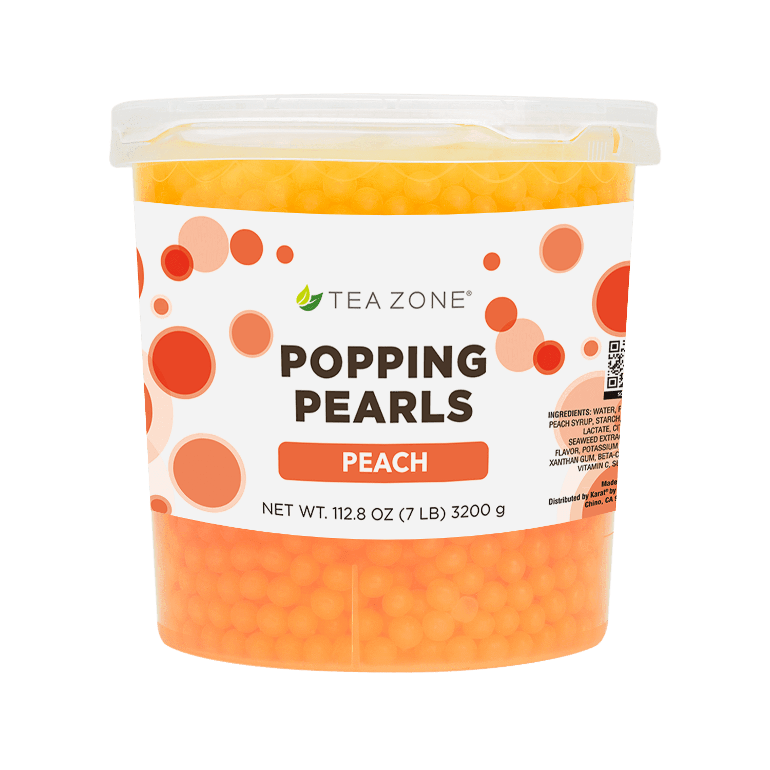Tea Zone B2061 Peach Popping Boba Bubble Flavor Pearls for