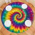 thumbnail image 2 of Rainbow Tie Dye Mandala Pattern Round Fitted Tablecloth with Elastic Edge,Dining Table Cover Waterproof,Outdoor Round Tablecloth for Camping,Dining,Indoor and Outdoor, 2 of 7