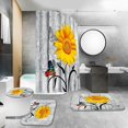 thumbnail image 7 of 4 Piece Bathroom Set with Shower Curtain and Rugs, Gold Purple Bathroom Shower Curtain Set with Rugs, Incl Shower Curtain with 12 Hooks, Soft Bath Mat, U-Shaped Floor Mat, Toilet Lid Oval Rug, 7 of 7