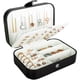 thumbnail image 1 of Joyero de viaje, pequeño organizador de joyas de cuero PU para mujeres y niñas, mini estuche de viaje portátil, cajas de almacenamiento para aretes, anillos, collares, pulseras., 1 of 5