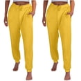 thumbnail image 1 of FAIWAD Womens Cinch Bottom Sweatpants 2PC High Waisted Drawstring Fleece Baggy Jogger Workout Trousers, 1 of 7