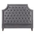thumbnail image 5 of Pemberly Row Traditional Velvet Fabric King Bed in Flannel Gray, 5 of 6