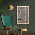 thumbnail image 2 of Rustic Wall Art with Frame, Nautical Wooden Tree Planks with Old Little Rusty Boat Marine Life Door Print, Printed Fabric Poster for Bathroom Living Room, 23" x 35", Brown and Grey, by Ambesonne, 2 of 2