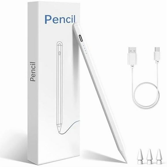 wonima11 Stylus Pen for iPad (2018-2025) Apple Pencil with Palm Rejection, Fast Charge,Tilt Sensitivity, for iPad 11/10/9/8/7/6th Gen, Pro 13"/12.9"/11"/M4, Air 7/6/5/4/3/M3/M2, Mini 6/5th (White)