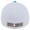 thumbnail image 4 of Men's New Era  White/Aqua Miami Dolphins Dashmark Rays 39THIRTY Flex Hat, 4 of 5