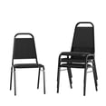 thumbnail image 2 of Flash Furniture 4 Pack Trapezoidal Back Stacking Banquet Chair in Black Fabric - Black Frame, 2 of 10