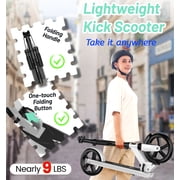 LNOW Foldable Kick Scooter-8 in Wheels for Kid, Teens & Adults, 4 Adjustable Levels, Max Load 240lbs,Lightweight