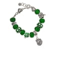 thumbnail image 2 of Delight Jewelry Silvertone Small Lion - Mascot - Green Irish Luck Bead Charm Bracelet, 7.5", 2 of 4