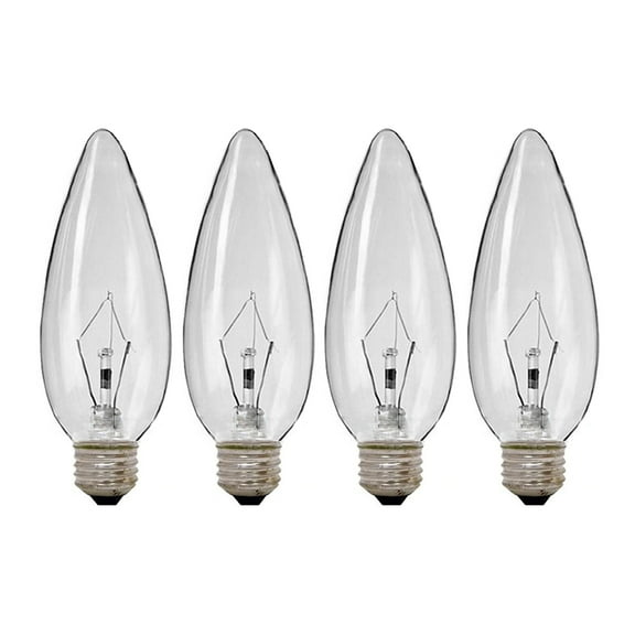 4 Clear 40 Watt Candelabra E26 Night Light Bulb 120V Soft Lamp Chandelier Sconce