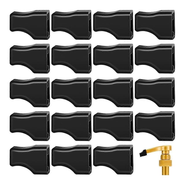 20 Pcs Coffee Syrup Pump Tip Cap Covers Pourer Cap Syrup Covers Black Caps Fits for Syrup Pump, Pour Dispenser