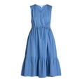 thumbnail image 4 of Time and Tru Women's Sleeveless Cotton Double Cloth Dress, Sizes XS-XXXL, 4 of 4