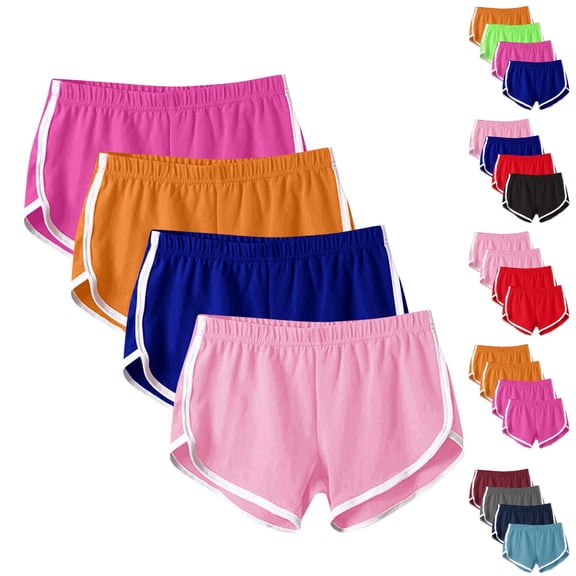 Women's 4-Pack Athletic Shorts for Summer Workouts and Yoga Comfortable Casual Running Shorts for Gym