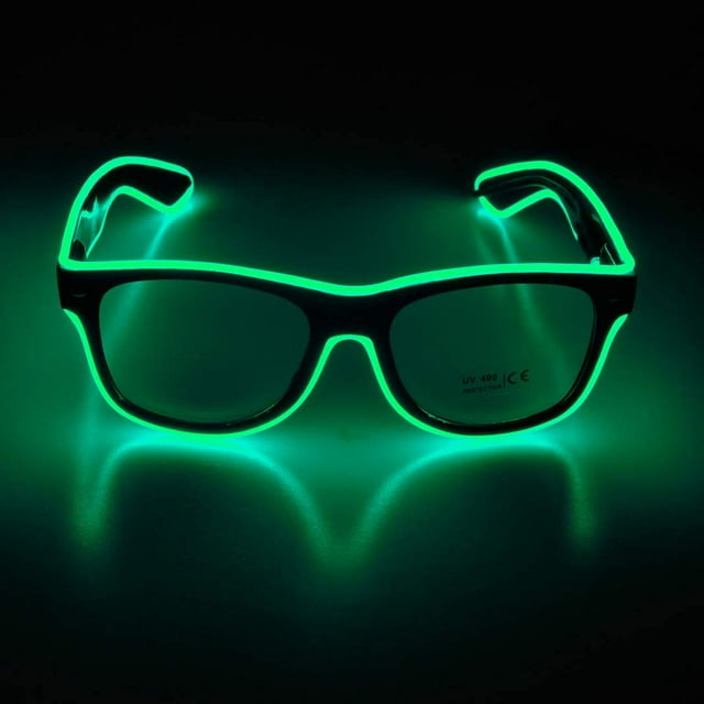 Lunettes Lumineuses El Wire Néon Rave Lueur Clignotantes LED Lunettes de Soleil Costumes pour Fête, EDM, Halloween