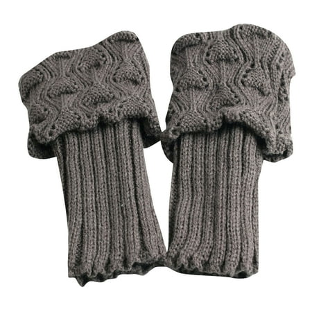 

1 Pair Women s Crochet Boot Cuffs Autumn Spring Short Socks Toppers Women Crochet Knit Shell Elastic Leg Calf Warmers