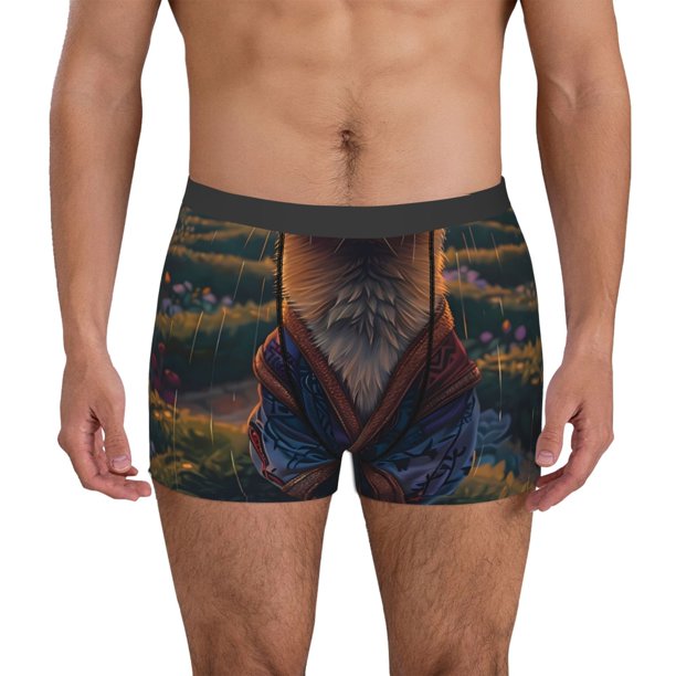 Fotbe Garden Meditating Weasel Calzoncillos Tipo Boxer con Bolsa de Soporte Total para Hombre, X-Temp Fresco, Transpirable y de Secado Rápido-Small