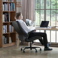 thumbnail image 4 of CELTOSS Executive Leather Office Chair, Ergonomic Big and Tall Desk Chair with Back Support and Cushioned Seat, Wide Design, Flip-Up Armrests, Heavy Duty, Black, 4 of 14