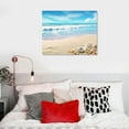 thumbnail image 4 of FLORID  Beach Picture Decor Ocean Painting Canvas Wall Art Prints of Starfish and Seashell on Sandy Seaside Ready to Hang for Living Room Bedroom Office Wall Decor Home Decoration, 4 of 4