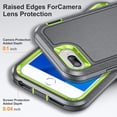 thumbnail image 3 of for iPhone 7/8 Plus Case, iPhone 7/8/6S/6 Plus Phone Case with Built in Kickstand, Shockproof/Drop Proof  Grade Protective Cover for iPhone 7/8 Plus 5.5"(Grey/Green), 3 of 14