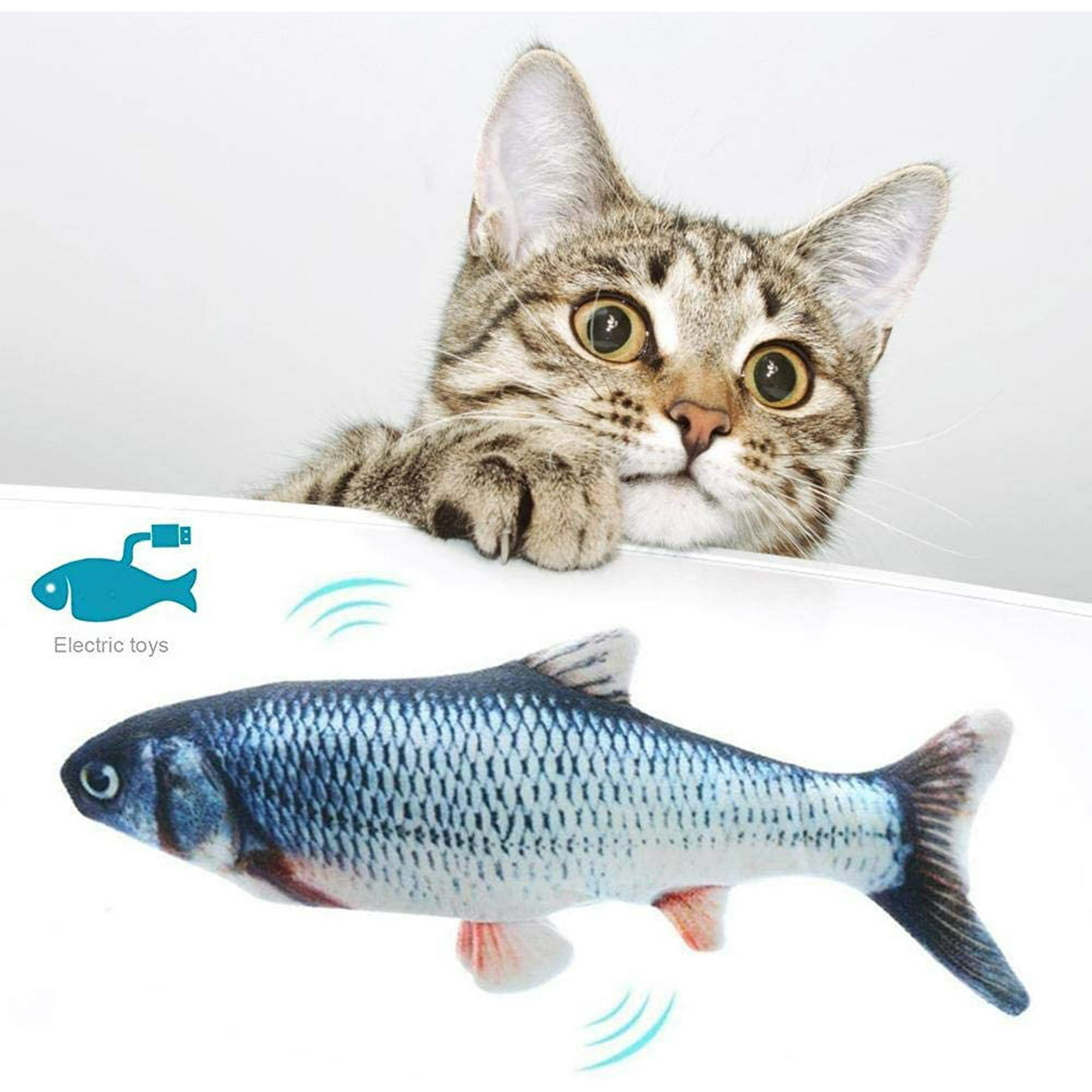 ShenMo Chat Jouet Simulation Poisson Électronique Poisson Cataire Jouet  Balançoire Poisson Chat Jouet USB Remuant Rechargeable Poisson Chat Jouet  ...