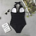 thumbnail image 3 of Women One-piece Halter Swimwear Padded Bikini Swimsuit, 3 of 4
