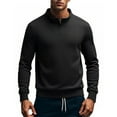 thumbnail image 4 of Sweatshirts for Men 2025 Fall Winter Long Sleeve Quarter Zipper Stand Collar Plain Sweatshirt Pullover Tops, 4 of 8
