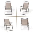 thumbnail image 3 of Crestlive Products 2PCS Folding Patio Chair, Portable Dining Chairs with Armrest & Textilene Fabric, Outdoor Chair, Beige, 3 of 5