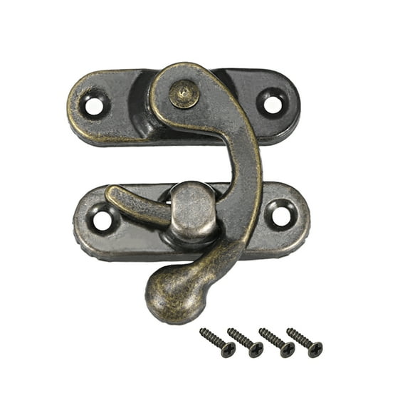 Unique Bargains Box Right Latch Hook Hasp Catch Lock Bronze Tone 5Pcs (42 x 37mm)