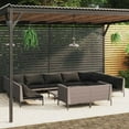 thumbnail image 1 of vidaXL 12 Piece Garden Lounge Set with Cushions Poly Rattan Dark Grey, 1 of 4
