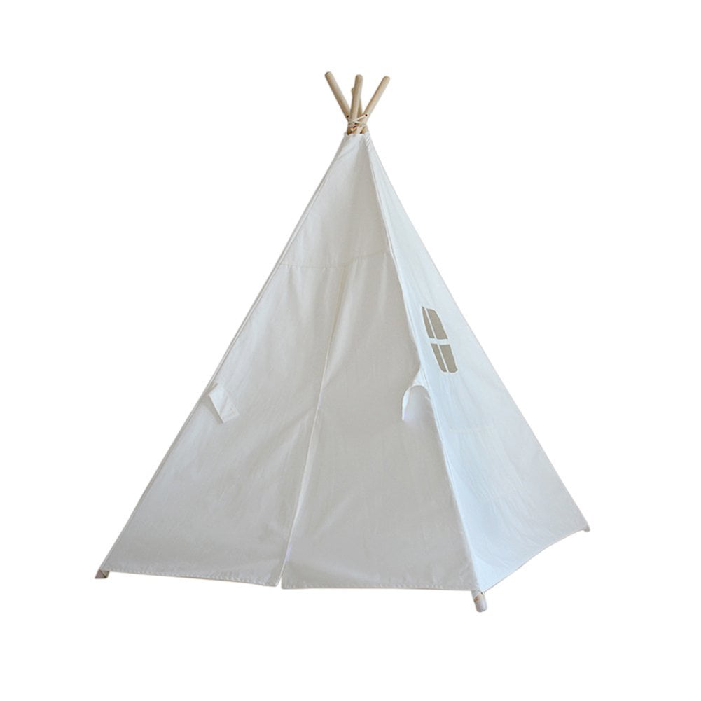 Natural Canvas Teepee Play Tent Grey Teepee Sumbababy Teepee Tent for Kids with Carry Case Toys for Girls/Boys Indoor & Outdoor Playing 