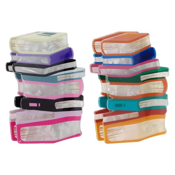 NOMADIC NOOK Women Strong Hold Book Hair Clip Multicolor 2 Pcs