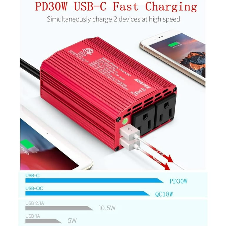 How Many Devices Can I Charge Simultaneously With the Bestek Power Inverter?