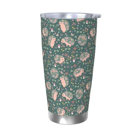 

Goofa Hedgehogs and Flowers for 20 oz Skinny Tumbler Stainless Steel Coffee Mug Slim Vacuum Insulated Travel Cup Car Cup-Without Straw