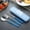 Blue #2, variant on Portable Stainless Steel Cutlery Set with Case | Reusable Fork Spoon Chopsticks | Camping Lunch Work School Utensils | Easy to Wash Travel Kit