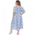 thumbnail image 5 of Women Comfy Nightgown Round Neck Lace Trim Loungewear Oversized Pajama Loose Long Sleep Dress, 5 of 5