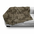 thumbnail image 3 of Brown and Ivory Soft Flannel Fleece Throw Blanket, Circles and Oval Triangle Shapes on Brown Toned Background, Cozy Plush for Indoor and Outdoor Use, 60" x 80", Dark Brown Brown, by Ambesonne, 3 of 6