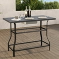 thumbnail image 6 of Grand Patio Outdoor Rectangle Faux Wood Grain Bar Table with Ice Bucket, 36''(H), Black, 6 of 6
