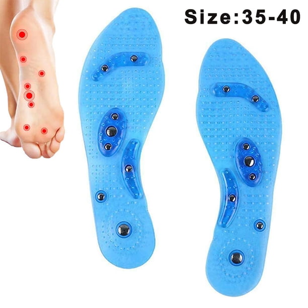 1 par de plantillas magnéticas de acupresión con gel para terapia de pies y masaje para hombres y mujeres.