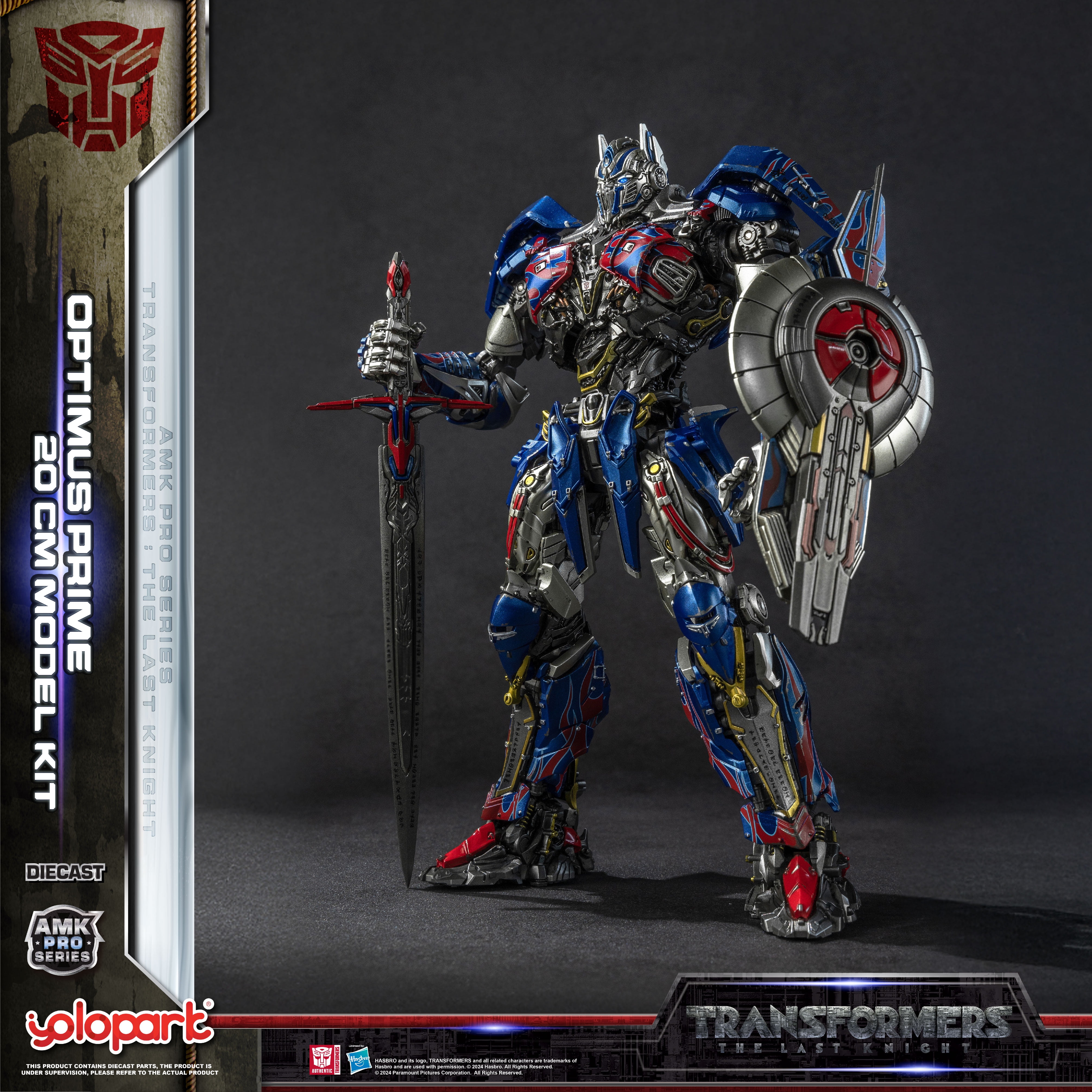 YOLOPARK  Optimus Prime Transformers Toys: The Last Knight Optimus Prime, 7.87" Transformers Collectible Action Figure for Ages 15+, No Converting