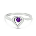 thumbnail image 6 of 14k White Gold Round Amethyst Heart Ring, 6 of 6