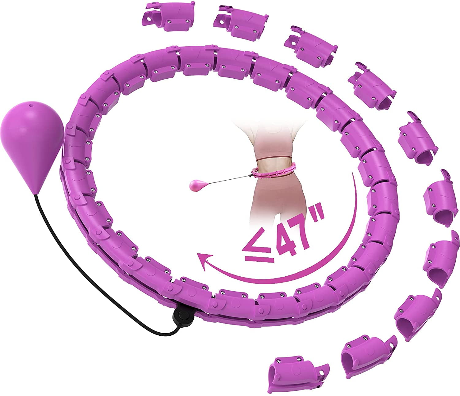 Smart Hula Hoop For Adults, Weighted Hoola Hoops 27 Knots Detachable - View #7
