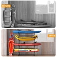 thumbnail image 3 of Heavy Duty Freestanding Kayak Storage Rack, 4-Tier Adjustable Kayak Rack for Garage, Indoor & Outdoor, Holds 4 Kayaks, Canoes, Paddle Boards & Surfboards, with Bungee Cords & Stable Triangle Base, 3 of 7