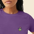 thumbnail image 5 of Dalix Sorcerer Frog Embroidered Cotton Relaxed Short Sleeve Tee T Shirt Womens in Purple S Small, 5 of 5