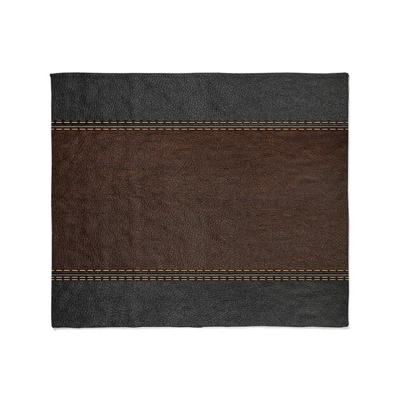 CafePress - Brow And Black Vintage Leather Look Throw Blanket - Soft Fleece Throw Blanket, 50"x60" for All Ages