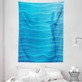 thumbnail image 1 of Sea Animals Tapestry, Shark Silhouette in Water Waves Shadow Danger Summertime Marine Life Artwork Print, Wall Hanging for Bedroom Living Room Dorm Decor, 60W X 80L Inches, Blue, by Ambesonne, 1 of 2