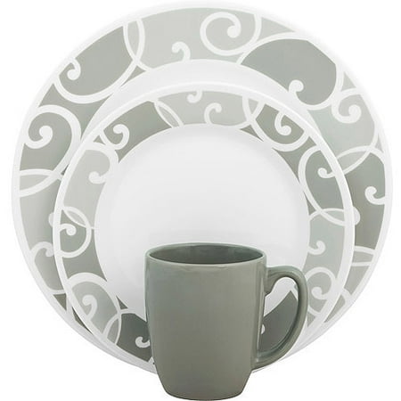 Corelle Vive Glass Ribbons and Swirls 16-Piece Dinnerware Set