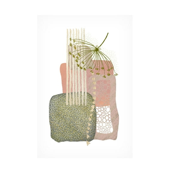 Trademark Fine Art Sally Ann Moss Delicate Pink and Green 3 Canvas Wall Art