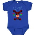 thumbnail image 3 of Inktastic Cute Flannel Reindeer with Christmas Bulbs and Snowflakes Boys or Girls Baby Bodysuit, 3 of 5