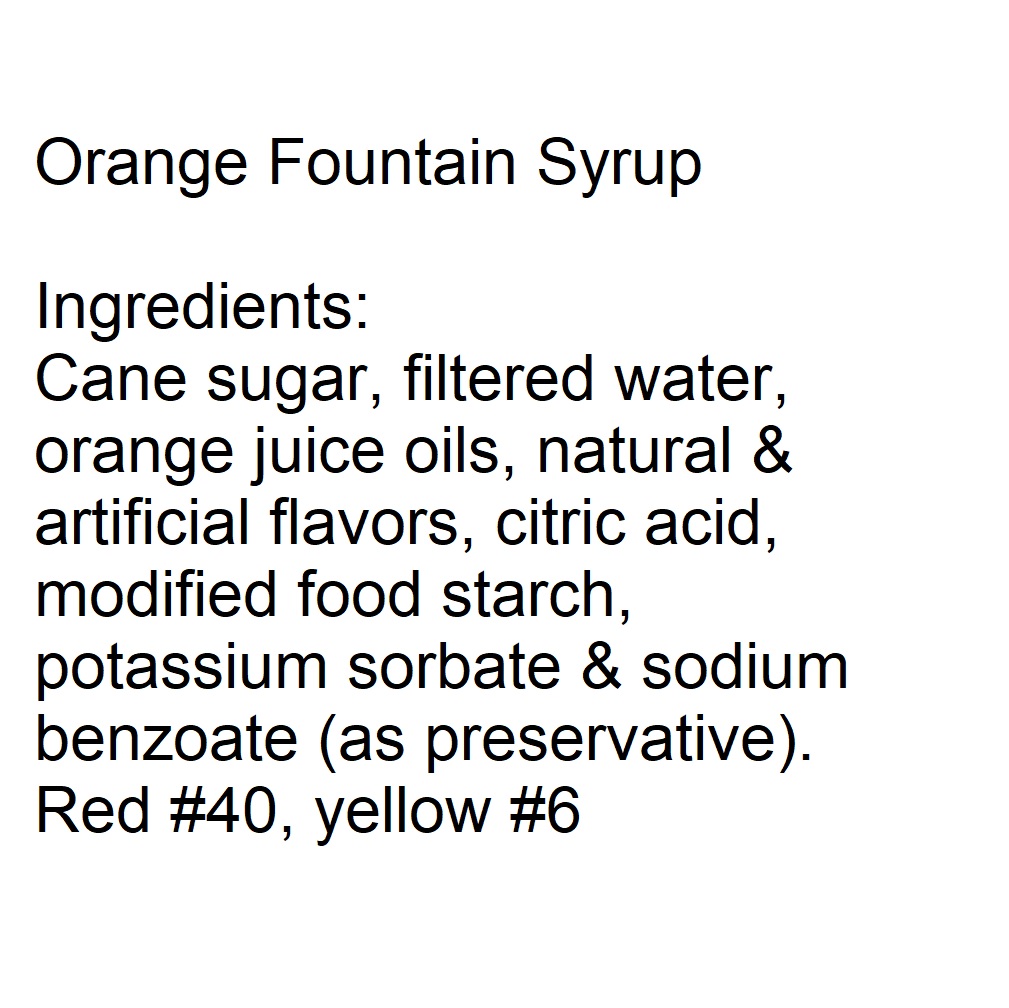 Willtec Orange Bag in Box Soda Syrup 1 gal Twin Pack.  Made with Pure Cane Sugar