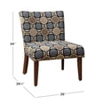 thumbnail image 4 of HomePop Wood and Fabric Parson Accent Chair with Rustic Brown Legs in Blue, 4 of 4